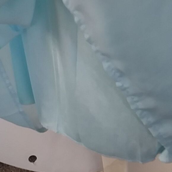 Nightie 50s Style Chiffon Sheer Baby Blue with Lining Spaghetti Straps size XL - Picture 6 of 9